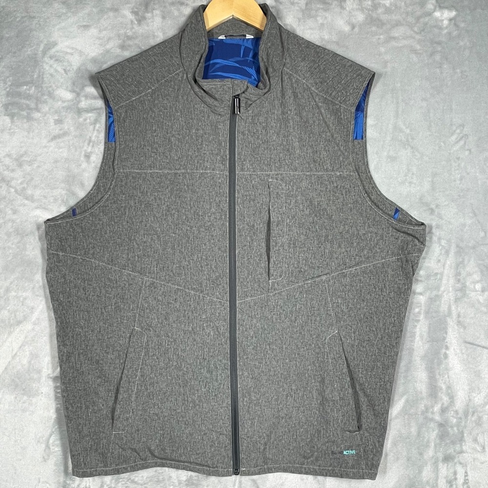 Tommy Bahama IslandZone Active Vest Mens XXL Gray Full Zip Performance Golf
